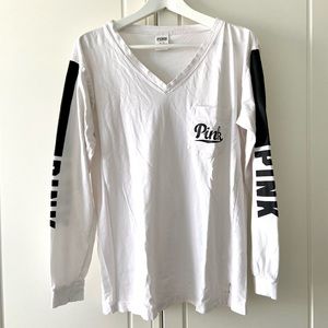 Victoria’s Secret PINK Campus V Neck Long Sleeve